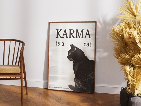 Discover Karma Is a Cat Poster: Taylorr Swifts Inspired Print (Digital Download)