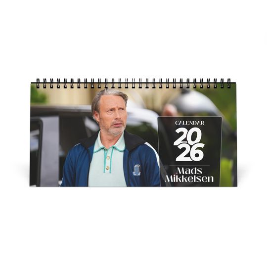 Discover Mads Mikkelsen 2026 Desk Calendar | Premium Spiral Bound Celebrity Photo Calendar | Gift for Film Fans & Collectors
