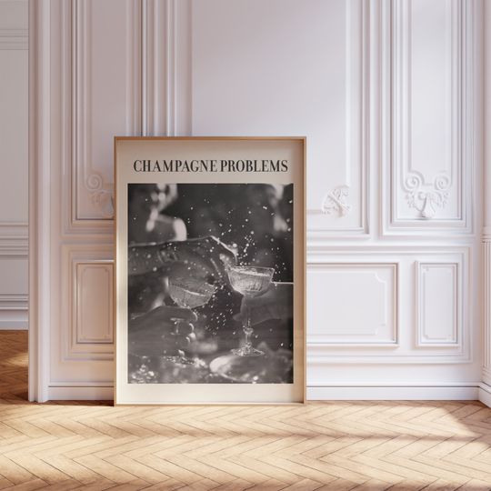 Discover Champagne Problems Digital Print | Music Wall Art | Aesthetic Prints | Taylor Art | Bedroom Decor | Black and White Print