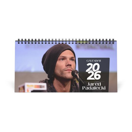 Discover Jared Padalecki 2026 Desk Calendar | Premium Spiral Bound Celebrity Photo Calendar | Gift for Fans & Stylish Desk Dcor
