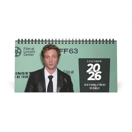 Discover Jeremy Allen White 2026 Desk Calendar | Premium Spiral Bound Celebrity Photo Calendar | Gift for Fans & Modern Desk Dcor