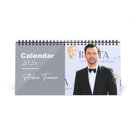 Discover Aidan Turner 2026 Desk Calendar | Celebrity Fan Gift | Actor Collectible for Fans