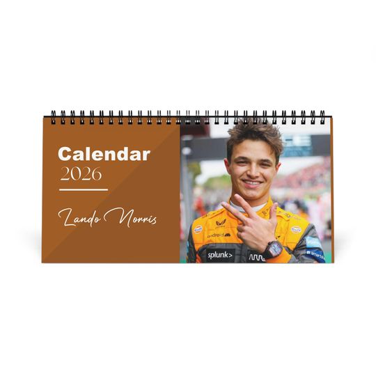 Discover Lando Norris 2026 Desk Calendar | Formula 1 Driver Gift | McLaren Racing Fan | F1 Calendar | Motorsport Decor | Office Desk