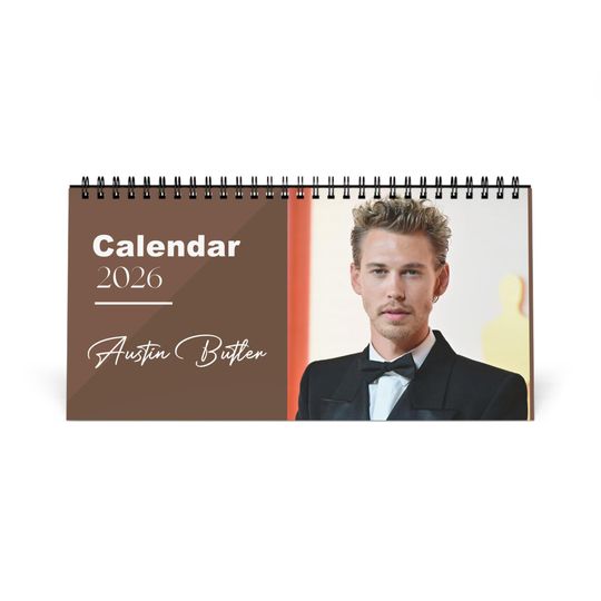 Discover Austin Butler 2026 Desk Calendar | Premium Spiral Bound Celebrity Photo Calendar | High Quality Collectible Gift for Fans & Desk Dcor
