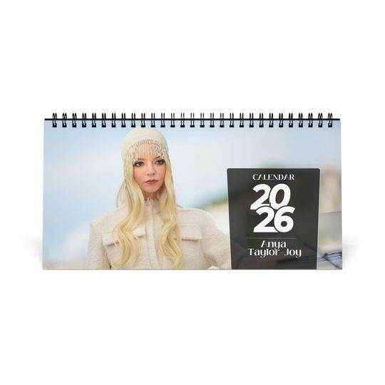 Discover Anya Taylor-Joy 2026 Desk Calendar | Premium Spiral Bound Celebrity Photo Calendar | Stylish Gift for Fans & Desk Dcor