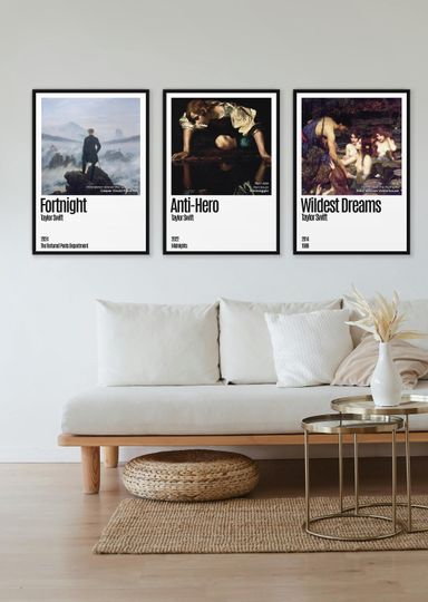 Discover Taylorr Swifts Album Art Poster Set: Caravaggio, Friedrich, Waterhouse (Digital Download)