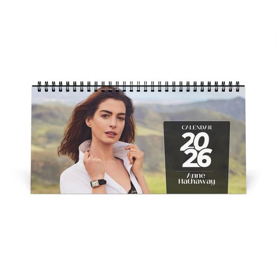 Discover Anne Hathaway 2026 Desk Calendar | Premium Spiral Bound Celebrity Photo Calendar | Elegant Gift for Fans & Desk Dcor