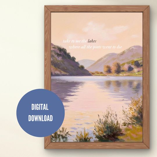 Discover Taylorr Swifts The Lakes lyrics wall art DIGITAL | Folklore TS print