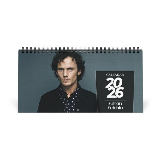 Discover Anton Yelchin 2026 Desk Calendar | Premium Spiral Bound Celebrity Photo Calendar | High Quality Gift for Fans & Desk Dcor