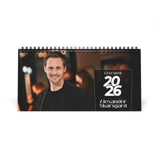 Discover Alexander Skarsgrd 2026 Desk Calendar | Premium Spiral Bound Celebrity Photo Calendar | Elegant Gift for Fans & Desk Dcor