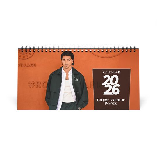 Discover Taylor Zakhar Perez 2026 Desk Calendar | Premium Spiral Bound Celebrity Photo Calendar | Gift for Fans & Stylish Desk Dcor