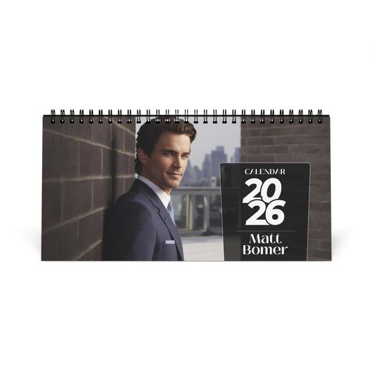 Discover Matt Bomer 2026 Desk Calendar | Premium Spiral Bound Celebrity Photo Calendar | Gift for TV & Movie Fans