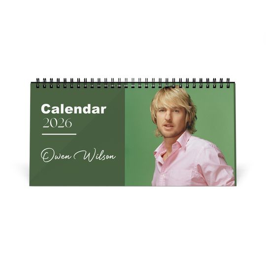 Discover Owen Wilson 2026 Desk Calendar | Premium Spiral Bound Celebrity Photo Calendar | High Quality Collectible Gift for Fans & Desk Dcor