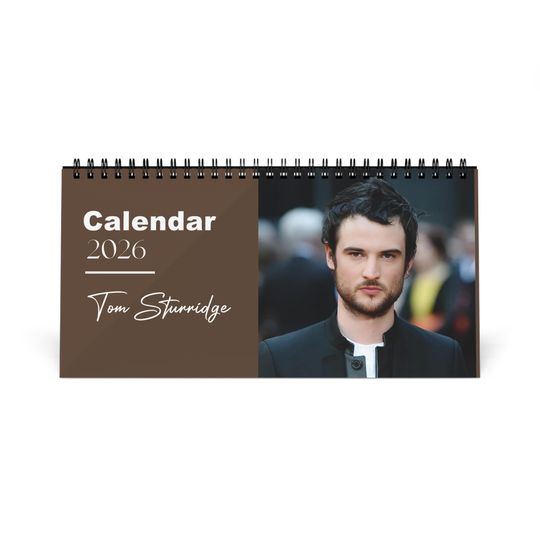 Discover Tom Sturridge 2026 Desk Calendar | Premium Spiral Bound Celebrity Photo Calendar | High Quality Collectible Gift for Fans & Desk Dcor