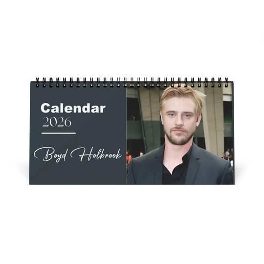 Discover Boyd Holbrook 2026 Desk Calendar | Celebrity Photo Calendar | Actor Desk Decor | Fan Gift for TV & Movie Lovers