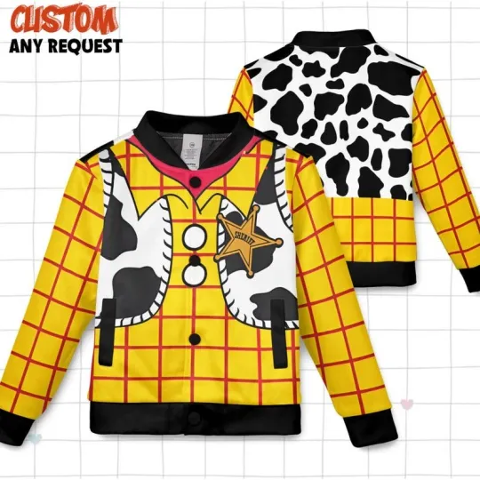 Discover Sheriff Woody Cowboy Cosplay Costume Gift For Fan Baseball Jacket