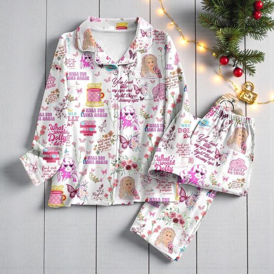 Dolly Parton Here You Come Again Pajamas Set, Cozy Country Sleepwear, Perfect Christmas Gift for Dolly Fans