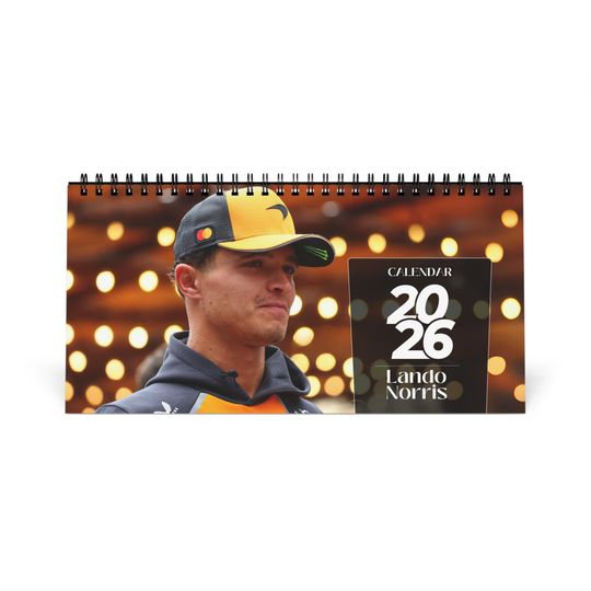 Discover Lando Norris 2026 Desk Calendar | Premium Spiral Bound F1 Driver Photo Calendar | Gift for Racing Fans & Desk Dcor