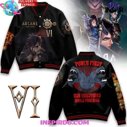 Discover Arcane League of Legends Vi Special Edition Varsity Baseball Jacket