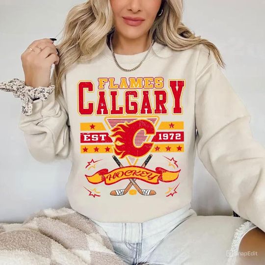Discover Calgary Hockey Sweatshirt,Vintage Graphic Tee,Hockey Gift For Fan, Sweat-Aldult-Youth Tshirt,Retro Hoodie JHF0