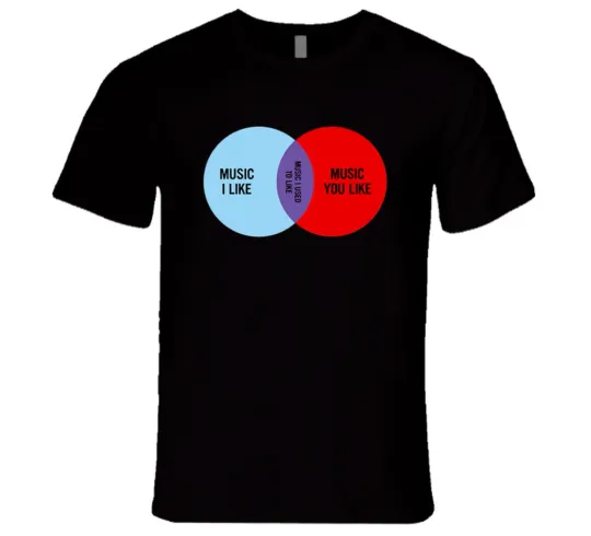 Discover Music I Like Music You Like Venn Diagram Fun The IT Crowd Show T Shirt