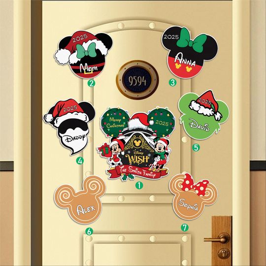 Discover Personalized Disney Cruise Christmas Magnet, Disney Christmas Decor Magnet, Mickey Balloons Christmas Magnet, Merrytime Cruise Magnets