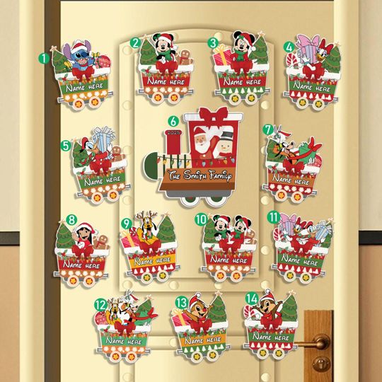 Discover Personalized Mickey and Friends Very Merrytime Cruises Christmas Magnet, Disney Cruise Magnet, Family Cruise Ship Stateroom Door Decor