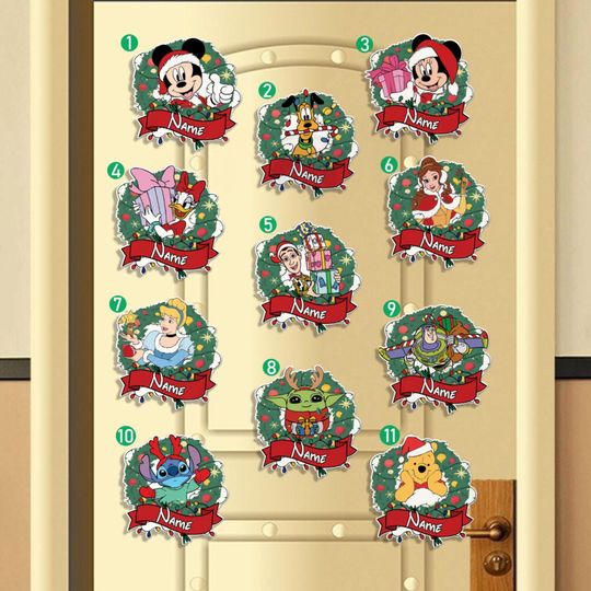 Discover Personalized All Characters Disney Very Merrytime Cruises Christmas Magnet, Mickey & Friends Stitch Pooh Xmas Family Cruise Stateroom Door