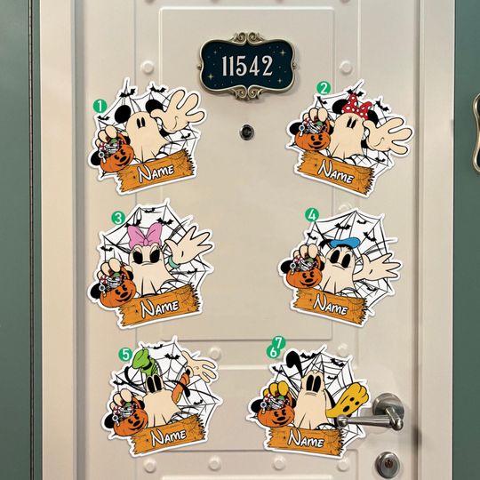 Discover Personalized Mickey and Friends Ghost Halloween Cruise Magnet, Trick or Treat Family Cruise Ship Stateroom Door, Disney Cruise Line Magnets