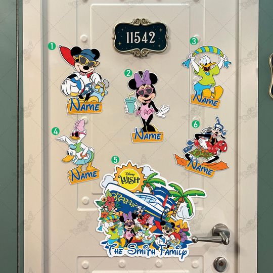Discover Personalized Mickey and Friends Spring Break 2025 Magnets, Disney Cruise Door Magnets, Family Cruise Stateroom Door 2025 Magnets