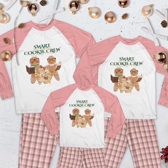 Discover Gingerbread Christmas Raglan Pajama Set: Smart Cookie Crew Sleepwear