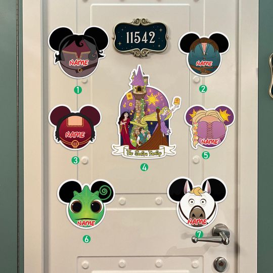 Discover Personalized Tangled Inspired Magnet, Disney Family Members Gift, Mickey Head Magnet, Rapunzel Princess Inspired Cruise Door Magnet
