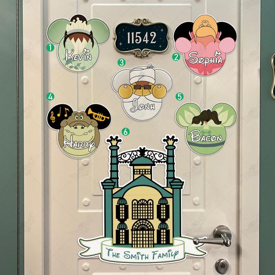 Discover Personalized The Princess and the Frog Inspired Magnet, Disney Family Members Gift, Mickey Head Magnet,Tiana Inspired Cruise Door Magnet
