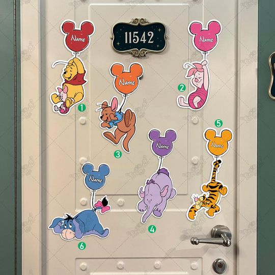 Discover Personalized Disney Balloon Magnet, Winnie the Pooh Magnet, Cruise Door Magnet, Disney Cruise Trip Magnet, Stateroom Door Decor