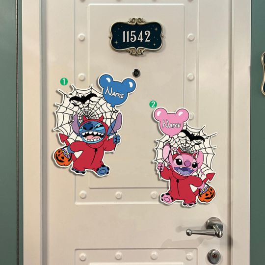 Discover Personalized Stitch & Angel Halloween Magnet,  Disney Porthole Magnet, Halloween Cruise Stateroom Door  Magnets, Disney Stitch Magnet