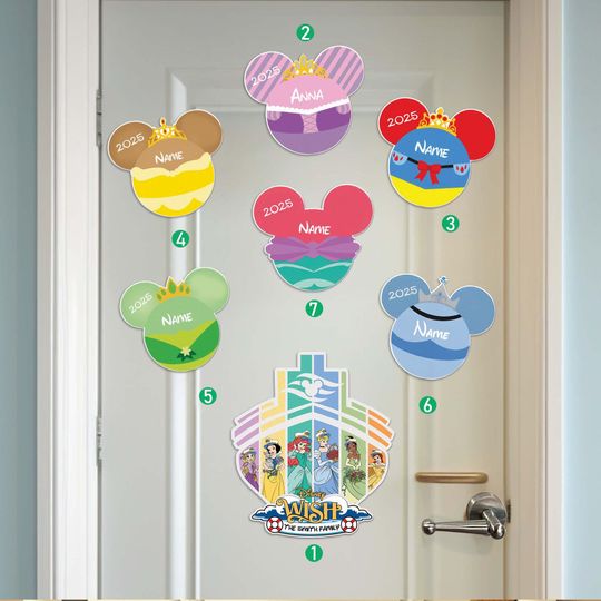 Discover Personalized Disney Princess Cruise 2025 Magnet, Princess Disney Inspired Disney Cruise Suite Door Magnets, Disney Princess Door Magnet