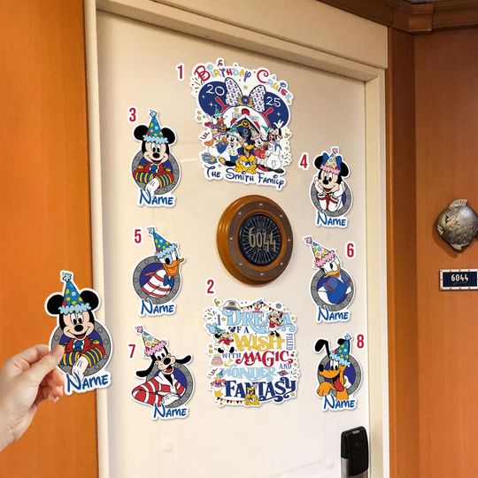 Discover Personalized Mickey & Friends Birthday Cruise Magnet, Disney Cruise Door Magnet, Birthday Cruise Door Magnet, Stateroom Door Decor , DCL