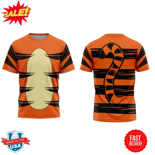 Discover Tigger T-shirt, Winnie the Pooh Costume 3D T Shirt, Gift For Fan