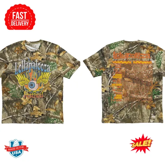 Discover Lollapalooza Flaming Eye Camo 3D T Shirt, Gift For Fan