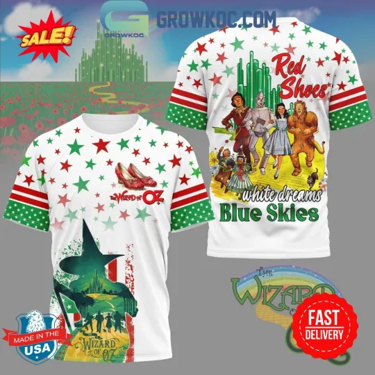 The Wizard Of Oz Red Shoes White Dreams Blue Skies 3D T Shirt, Gift For Fan