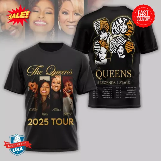 Discover The Queens 4 Legends 1 Stage 2025 Tour 3D T-Shirt, Gift For Fan