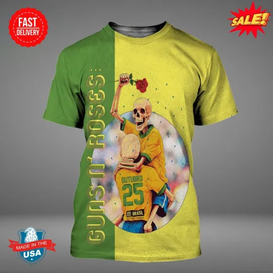 Guns N Rose At Allianz Paroue In Sao Paulo Brasil On October 25 2025 3D Shirt