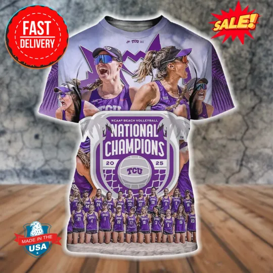 Discover Horned Frog National Champions 2025 Women’s Beach 3D Shirt