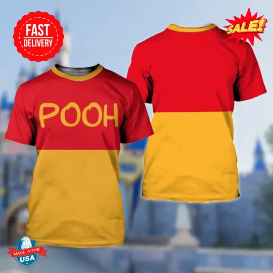 Discover Disney Pooh 3D Adult T-shirt, Winnie The Pooh Halloween Party