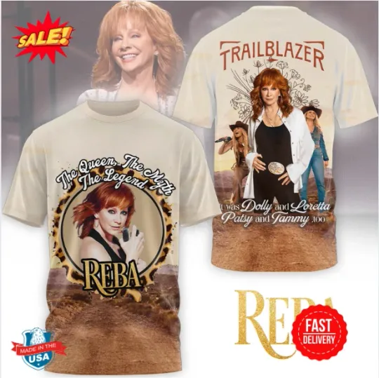 Discover REBA The Queen The Legend 3D T-Shirt, Gift For Fan