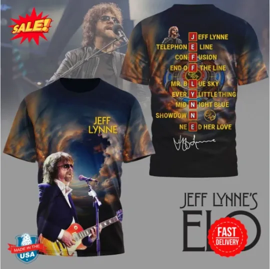 PREMIUM Jeff Lynne ELO 3D SHIRT, Gift For Fan