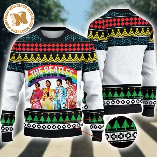 Discover The Beatles 1980 Magical Mystery Tour Xmas Gifts For Fan Ugly Sweater