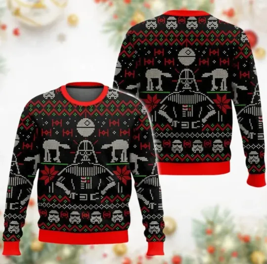 Discover Darth Vader Ugly Christmas Sweater, Disney Star Wars Xmas Ugly Sweatshirt