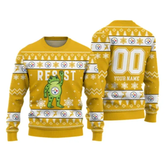 Discover Personalized 2026 Christmas Steeler Portland Frog Resist Ugly Sweater