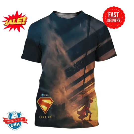 ScreenX Poster For James Gunn’s Superman Look Up Only In Theaters July 11 3D Tee